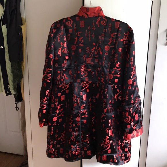 Pure silk red/black handmade designer jacket - Picture 3 of 3